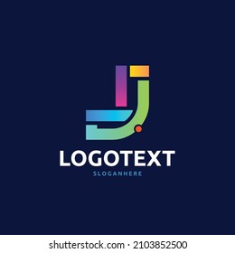 J letter logo, J colorful gradient logo, colorful abstract logo