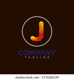 J letter logo  creative design vector