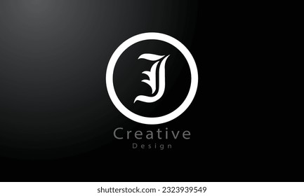 J  Letter Logo Design. Black Paint Logo Leters Icon with Elegant Circle Vector Design.