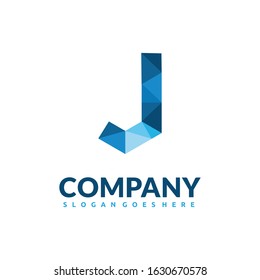 J Letter Logo Design . Creative Vector J icon with triangle creative concept.