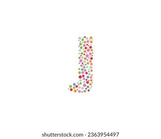 J letter logo design element with circle shape