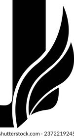 J letter logo design element in black colour