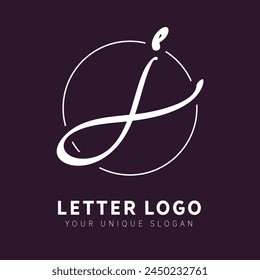 j letter logo design. Hand drawn calligraphy sign. Logotype design for your unique brand.