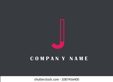 J Letter Logo Design. Line Typography Vector Illustration.