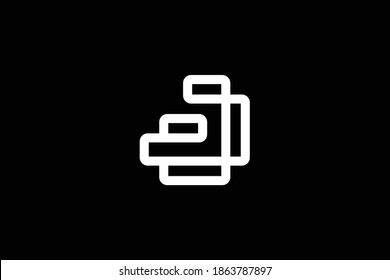 Diseño del logotipo de la letra J sobre fondo de lujo. Concepto del logotipo de la letra de monograma de JJ. Diseño de iconos J. Diseño de iconos de letras blancas elegantes y profesionales de JJ sobre fondo negro