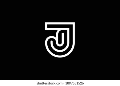 J letter logo design on luxury background. JJ monogram initials letter logo concept. J icon design. JJ elegant and Professional white color letter icon on black background.