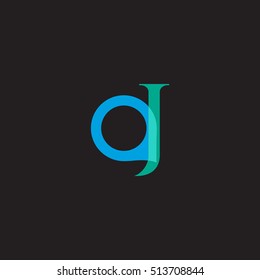 A & J Letter logo Design rounded vector element
