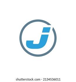 J letter logo design, Startup Business ellipse tools illustration.