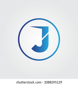 Diseño del logotipo de la letra J. Plantilla de diseño de logotipo de carta.