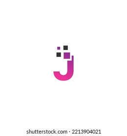 Elementos de plantilla de diseño de logotipo de letra J. Logo de la letra digital abstracta moderna. Ilustración vectorial.