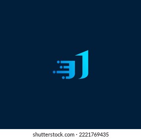 Elementos de plantilla de diseño de logotipo de letra J. Logo de la letra digital abstracta moderna. Ilustración vectorial. Logo de la carta de Technology J.