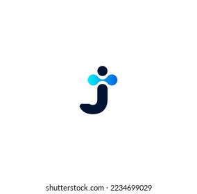 J letter logo design template elements. Modern abstract digital alphabet letter logo. Vector illustration.