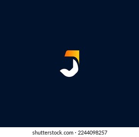 J letter logo design template elements. Modern abstract digital alphabet letter logo. Vector illustration.