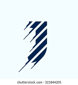 J letter logo design template. Fast speed vector unusual letter. Vector design template elements for your application or corporate identity.
