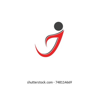 J letter logo design template