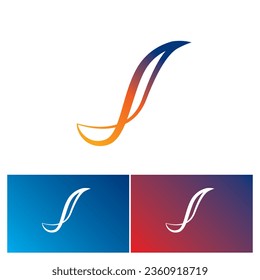 J Letter Logo Design - U Letter of Gradient Design