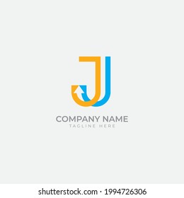 J Logo Design Vector con flecha. Icono de flecha. Icono de entrega. Icono de flecha. Vector de flecha. Logo del servicio de entrega. adelante, finanzas, velocidad, marketing.