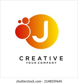 Vector de diseño de logotipo de letra J con puntos.