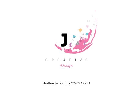 J letter logo design Vector abstract water color on white background design element