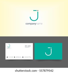 J Letter logo design vector element with Business card