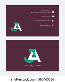 J & A Letter logo design vector element