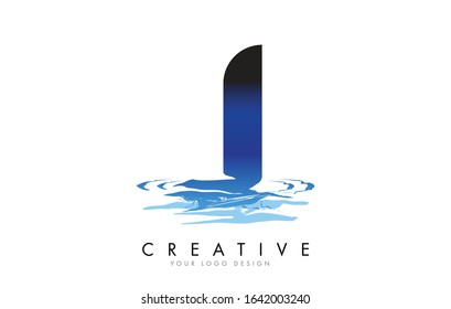 J Letter Logo Design with Water Effect and Deep Blue Gradient Vector Illustration. Template J - brand-name companies.