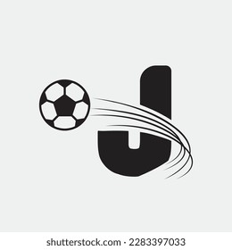 J letter logo, football logo, Sport logo design template vector