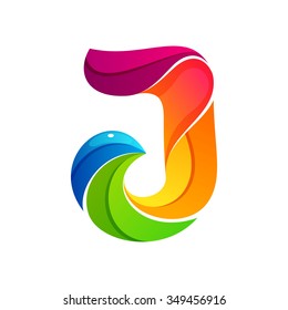 J letter logo formed by twisted lines. Font style, vector design template elements for your application or corporate identity.