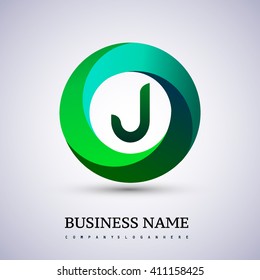 J letter logo in the green circle. Vector design template elements for your application or company identity.