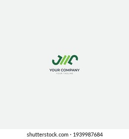 J Buchstabe J Logo grüner Frühling Monogramm modern