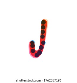 J letter logo handwritten with a red felt-tip pen. Perfect vector icon for kids design, funny craft package, cute labels, etc.