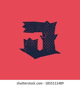 J letter logo in horror style with grunge texture. Vector font template for your scary corporate identity, circus emblem, halloween posters, western style design, and etc. 