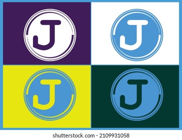 Logo de la letra J y diseño de iconos