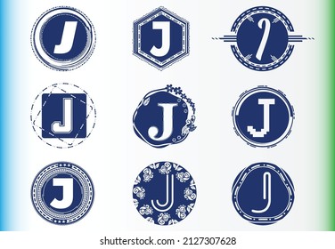 J letter logo and icon design template bundle