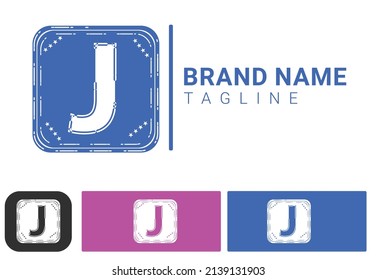 J letter logo and icon design template