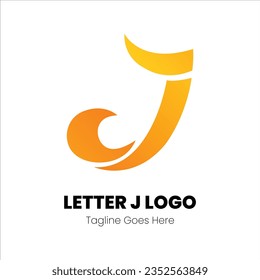 J Letter Logo Icon orange gradient Design template Element