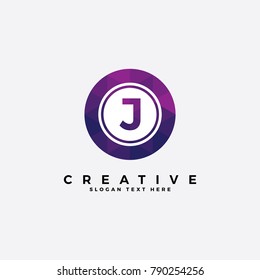 J letter logo illustration template. with polygonal style.