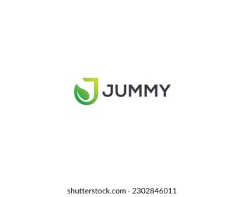 J letter logo with leaf vector