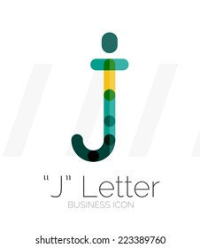 J letter logo, minimal line design, business icon