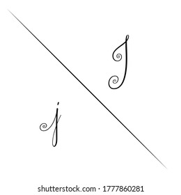Diseño monográfico del logotipo de la letra J con letra pequeña y letra mayúscula