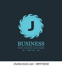 J Letter logo, Monogram design elements, line art logo design. Beautiful Boutique Logo Designs, Business sign, Restaurant, Royalty, Cafe, Hotel, Heraldic, Jewelry, Fashion, Wine. Vector illustration