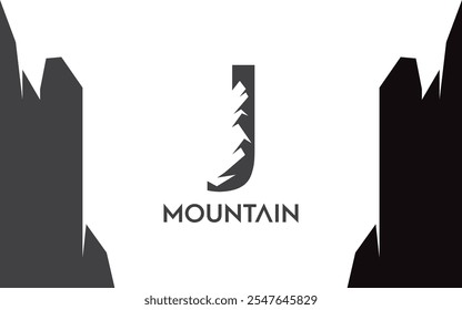 J Letter logo mountain for identity. letter templatefor your brand