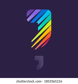 Logotipo de letra J con líneas diagonales multicolor. Plantilla de vector de velocidad rápida para la identidad de su equipo deportivo, empaquetado dinámico, afiches tecnológicos, diseño de taxi, etc. 