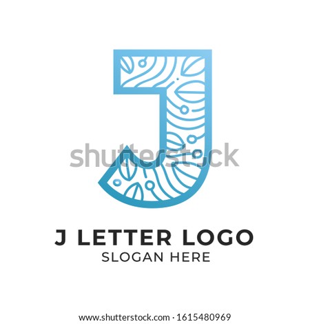 J LETTER LOGO (Nature, Doodle, Technology)