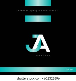 J & A Letter logo with packaging design template