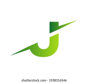 J letter logo with slice concept vector. Colorful Slice J letter logo modern, minimal, elegant, brand and trendy