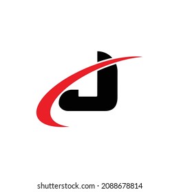 Logotipo de letra J con vector swoosh Monograma libre j
