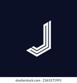 Plantilla de logotipo de letra J con concepto creativo y estilo único moderno