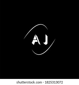 A J letter logo template design on black color background
