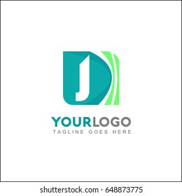 J letter logo template. Design vector wave square icon. You can use in the buildings, awards, apartments, hotel and other organization concept of pattern.